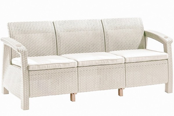 Трёхместный диван  Yalta Sofa 3 Seat белый купить в Лодейном Поле