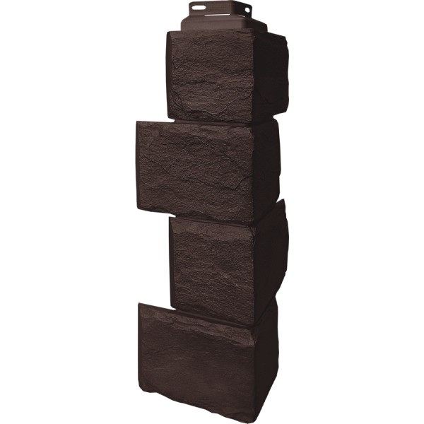 Цокольный сайдинг FineBer – Серия “Камень природный”, Угол наружный Коричневый купить в Лодейном Поле