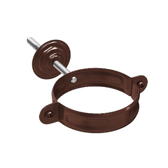 Водосток Aquasistem, система 150/100 - Комплект крепления трубы RAL 8017 Коричневый купить в Лодейном Поле