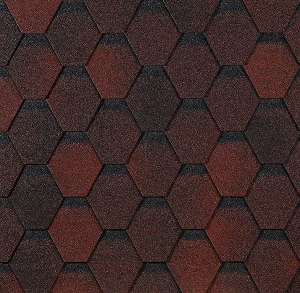 Гибкая черепица EURASIA Docke, Коллекция ШЕСТИГРАННИК Красный купить в Лодейном Поле