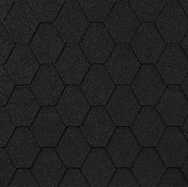 Гибкая черепица EURASIA Docke, Коллекция ШЕСТИГРАННИК Чёрный купить в Лодейном Поле