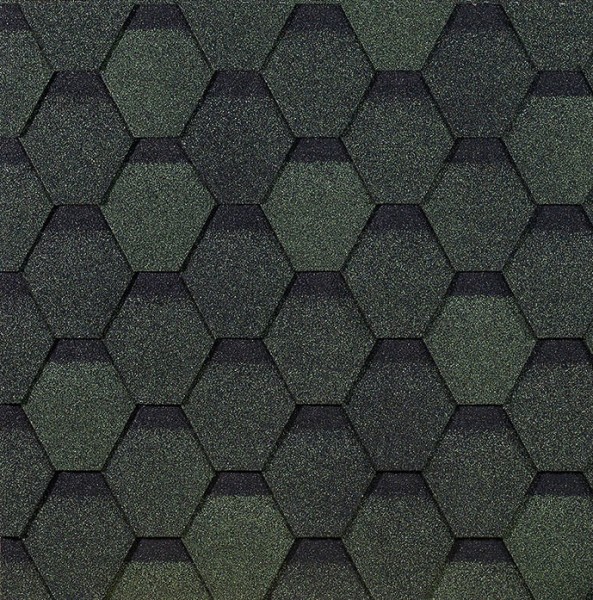 Гибкая черепица EURASIA Docke, Коллекция ШЕСТИГРАННИК Зелёный купить в Лодейном Поле