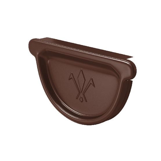 Водосток Aquasistem, система 125x90 - Заглушка универсальная с резиновым уплотнителем RAL 8017 Коричневый купить в Лодейном Поле