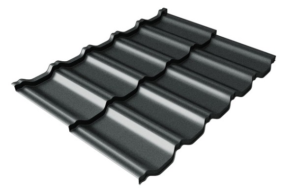Металлочерепица модульная Квинта Uno Grand Line c 3D резом 0,5 GreenСoat Pural Matt RR2Н3 (RAL 7016 антрацитово-серый) купить в Лодейном Поле