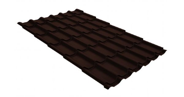 Металлочерепица классик GL 0,5 GreenCoat Pural Matt RR 887 шоколадно-коричневый (RAL 8017 шоколад) купить в Лодейном Поле