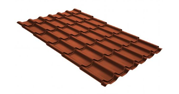 Металлочерепица классик GL 0,5 GreenCoat Pural RR 750 кирпично-красный (RAL 8004 терракота) купить в Лодейном Поле