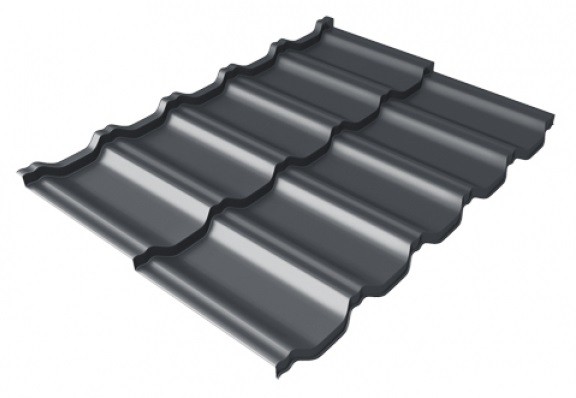 Металлочерепица модульная Квинта Uno Grand Line c 3D резом 0,5 Satin Мatt RAL 7024 мокрый асфальт купить в Лодейном Поле