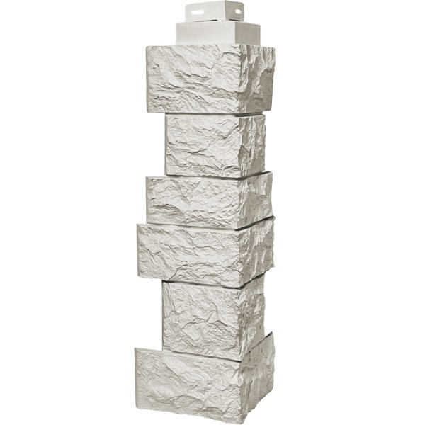 Цокольный сайдинг FineBer – Серия “Дикий камень”, Угол наружный, Жемчуг купить в Лодейном Поле