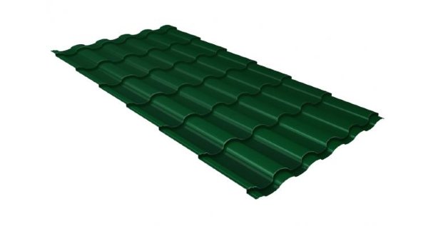 Металлочерепица кредо 0,5 Satin RAL 6005 зеленый мох купить в Лодейном Поле