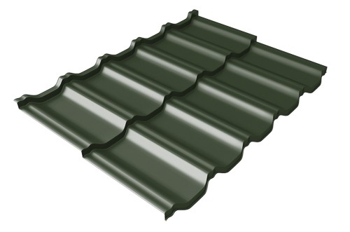 Металлочерепица модульная Квинта Uno Grand Line c 3D резом 0,5 GreenСoat Pural RR 11 темно-зеленый (RAL 6020 хромовая зелень) купить в Лодейном Поле