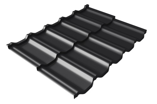 Металлочерепица модульная Квинта Uno Grand Line c 3D резом 0,5 Quarzit lite RAL 9005 черный купить в Лодейном Поле