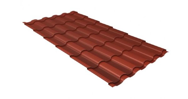 Металлочерепица кредо GL 0,5 Velur20 RAL 8004 терракота купить в Лодейном Поле