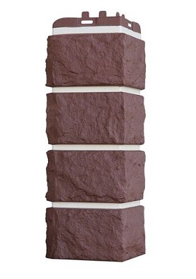 Угол наружный Grand Line Колотый Камень Каштан, Шов белый купить в Лодейном Поле