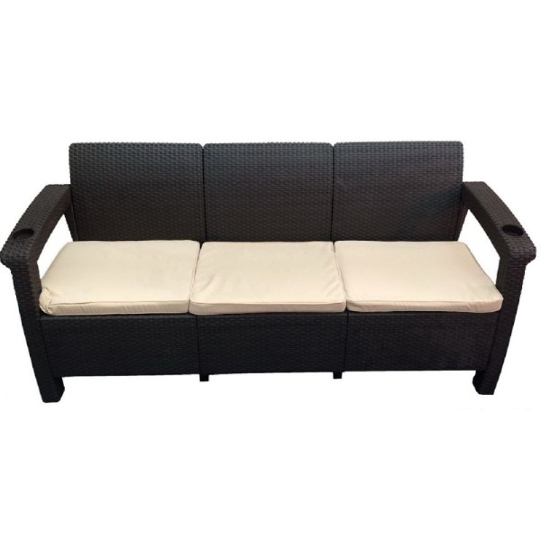 Трёхместный диван  Yalta Sofa 3 Seat венге купить в Лодейном Поле
