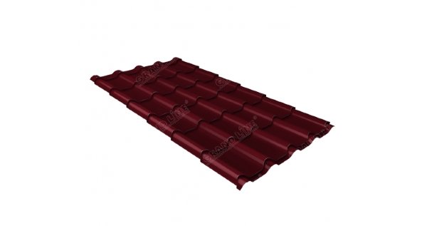 Металлочерепица камея 0,5 Satin RAL 3005 красное вино купить в Лодейном Поле