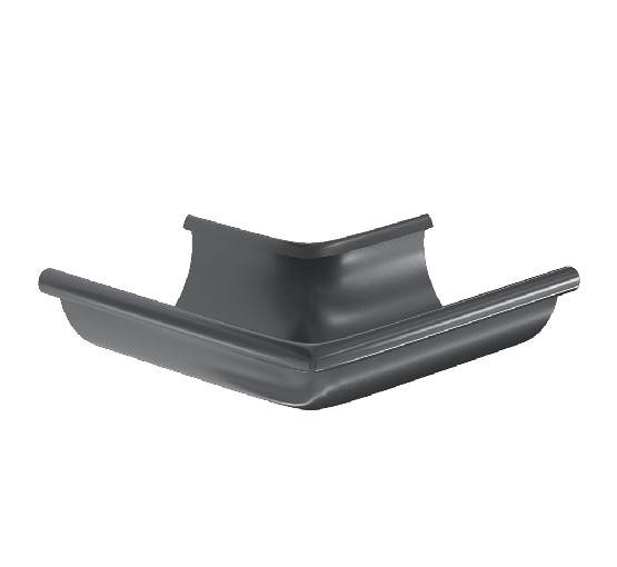 Водосток Aquasistem, система 125x90 -  Угол желоба, наружный 90° RAL 7024 Тёмно-серый купить в Лодейном Поле