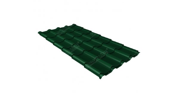 Металлочерепица камея 0,5 Satin RAL 6005 зеленый мох купить в Лодейном Поле