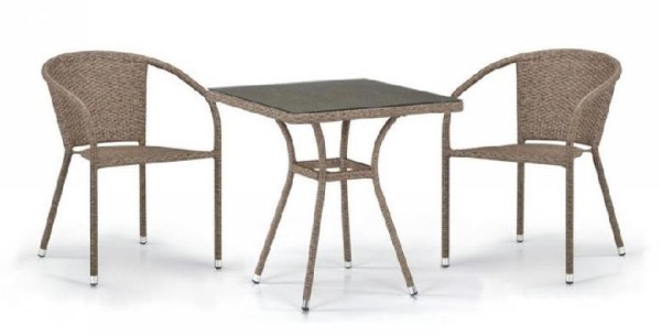 Комплект плетеной мебели AFINA из иск. ротанга T282BNT/Y137C-W56 Light Brown 2Pcs купить в Лодейном Поле