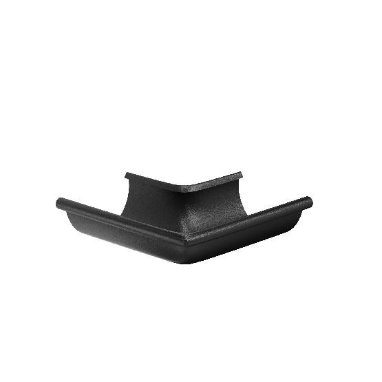 Водосток Aquasistem, система 125x90 - Угол желоба, наружный 90° RAL 9005 Чёрный купить в Лодейном Поле