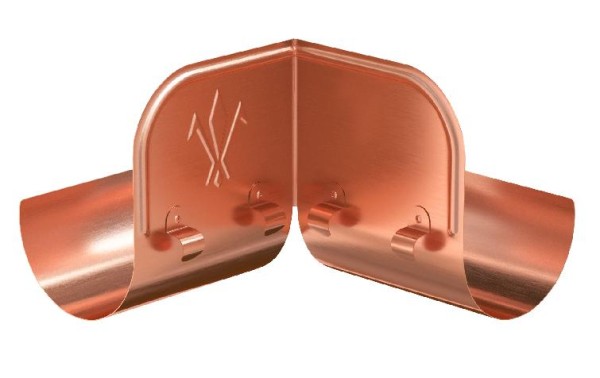 Водосток Aquasistem, система 125x90 - Ограничитель перелива угловой Медь купить в Лодейном Поле