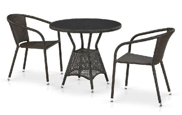 Комплект плетеной мебели AFINA из иск. ротанга T707ANS/Y137C-W53 Brown 2Pcs купить в Лодейном Поле