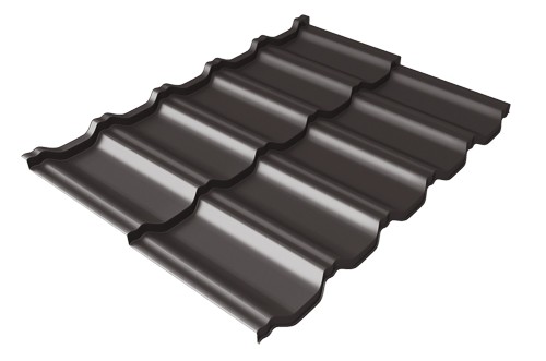 Металлочерепица модульная Квинта Uno Grand Line c 3D резом 0,5 Satin Мatt RR 32 темно-коричневый купить в Лодейном Поле