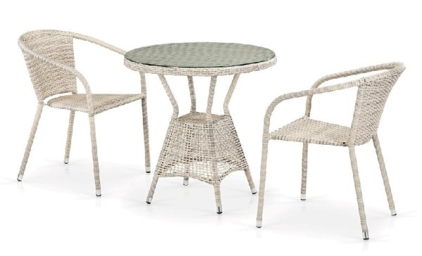 Комплект плетеной мебели AFINA из иск. ротанга T705ANT/Y137C-W85 Latte 2Pcs купить в Лодейном Поле