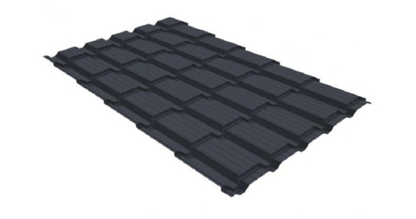 Металлочерепица GL квадро профи 0,5 GreenCoat Pural RR 23 темно-серый (RAL 7024) мокрый асфальт купить в Лодейном Поле