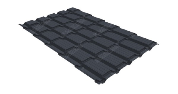 Металлочерепица GL квадро профи 0,5 Satin RAL 7024 мокрый асфальт купить в Лодейном Поле