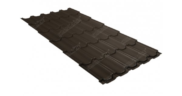 Металлочерепица квинта плюс 0,5 GreenCoat Pural Matt RR 32 темно-коричневый (RAL 8019 серо-коричневый) купить в Лодейном Поле