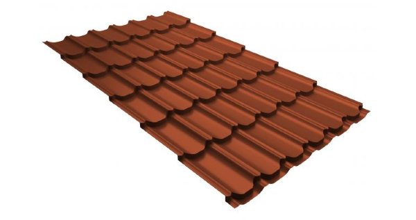 Металлочерепица квинта плюс 0,5 GreenCoat Pural RR 750 кирпично-красный (RAL 8004 терракота) купить в Лодейном Поле